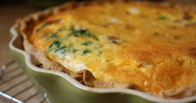 Tarte aux poireaux et truite fumée